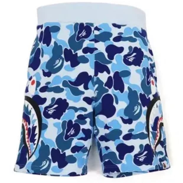 베이프 빅 카모 사이드 샤크 팬츠 반바지 블루 새상품 네고 가능