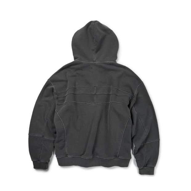 [XL] ETCE GEAR 라벨 후드 집업 차콜
