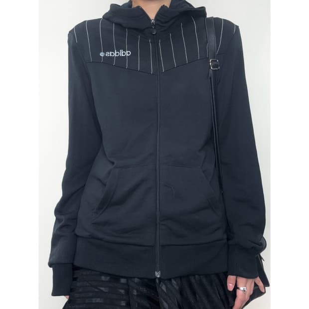 빈티지 아디다스 블랙 후드집업