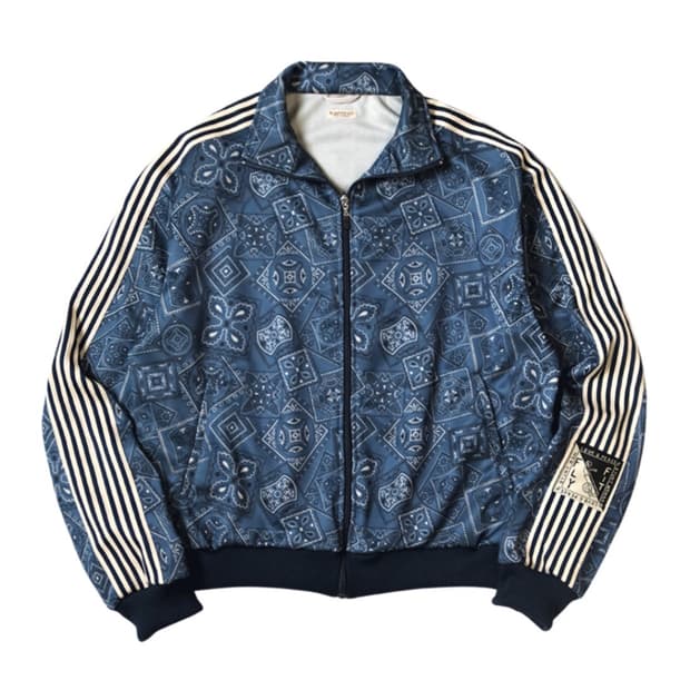 캐피탈 스무스 저지 쿠키 반다나 프린트 트랙 자켓 네이비