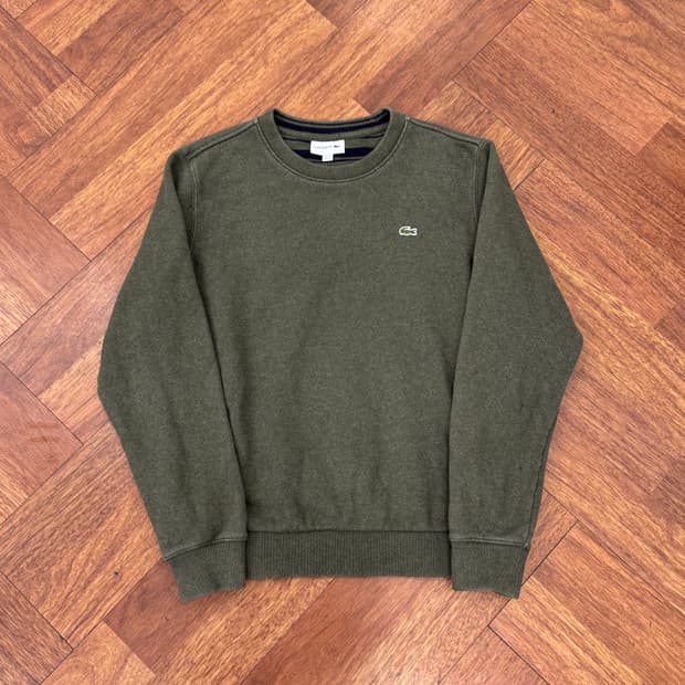 95 라코스테 해비스웻 카키 맨투맨 티셔츠 