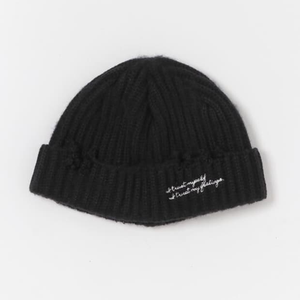 키지마 타카유키 / 블랙 데미지 가공 니트 비니