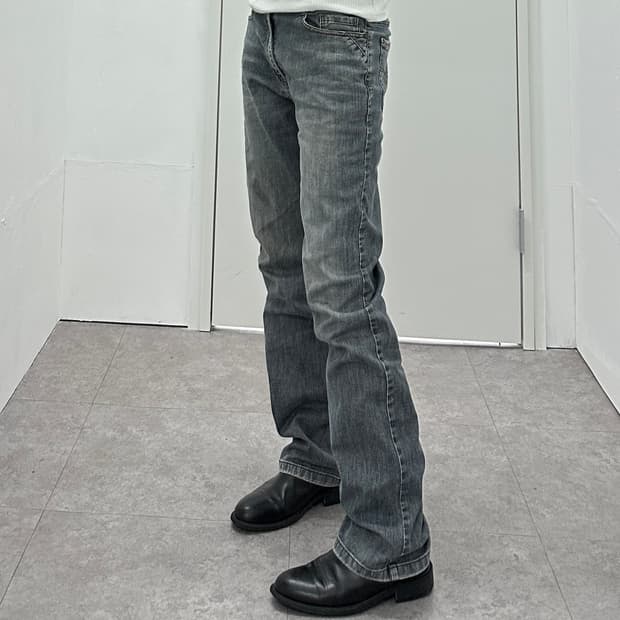 Vintage faded gray denim jeans 