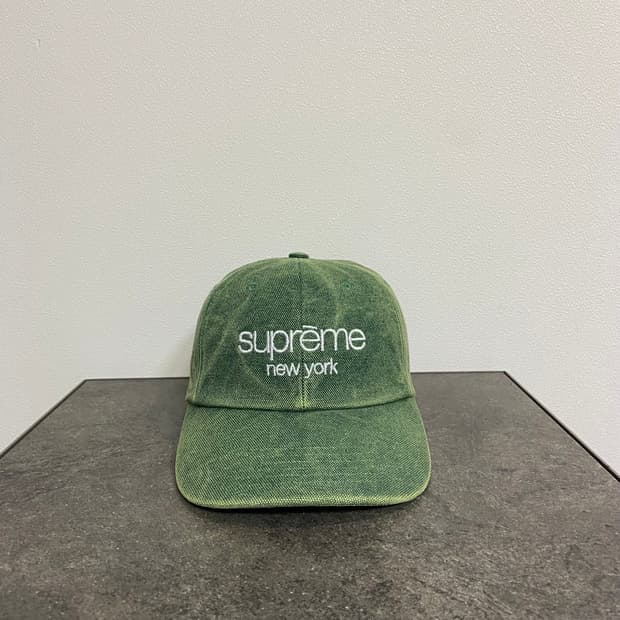(OS) 슈프림 6패널 볼캡 모자 클래식 스톤 워시드 그린