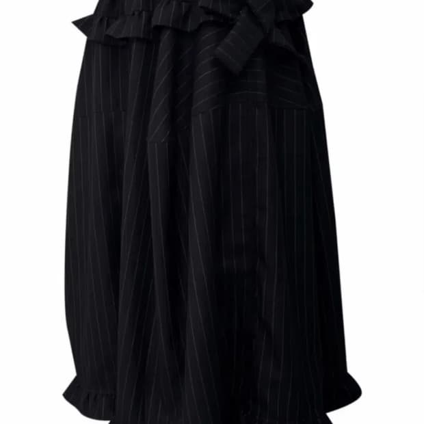 chemehc 체메씨 스커트 블랙 스트라이프 BOW CULOTTES