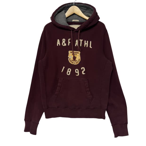 아베크롬비 로고 후드티 버건디