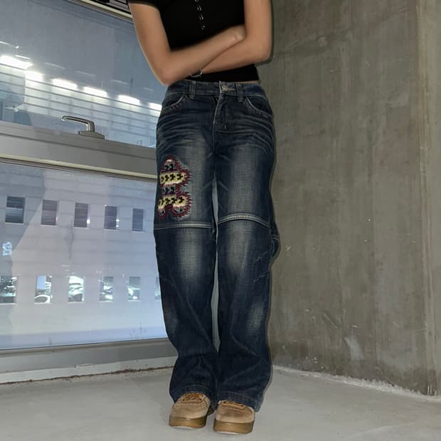 gingerbread fluff denim pants