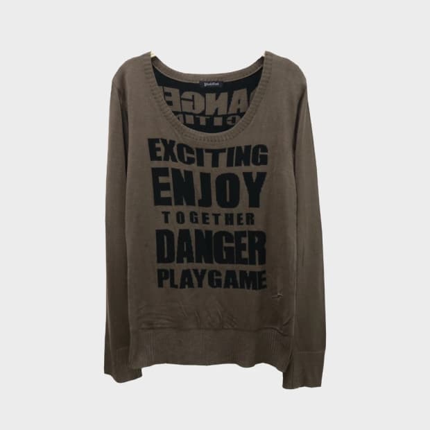 PINK CAT 브라운 레터링 니트 61060