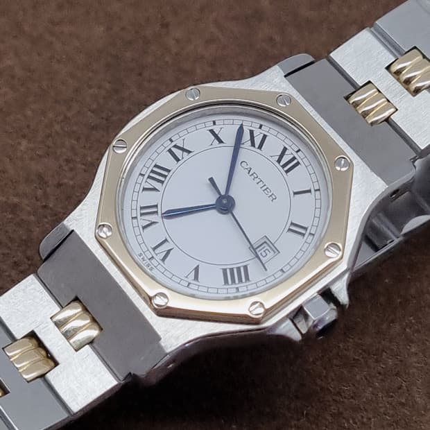 까르띠에 산토스 80s 18K 콤비 오토메틱 30mm