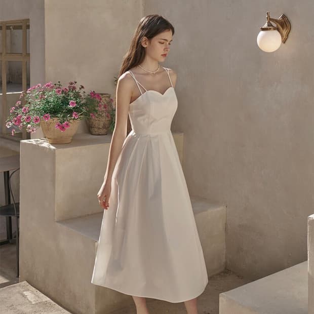 플로움 Classic Heart Bustier Dress 화이트 S