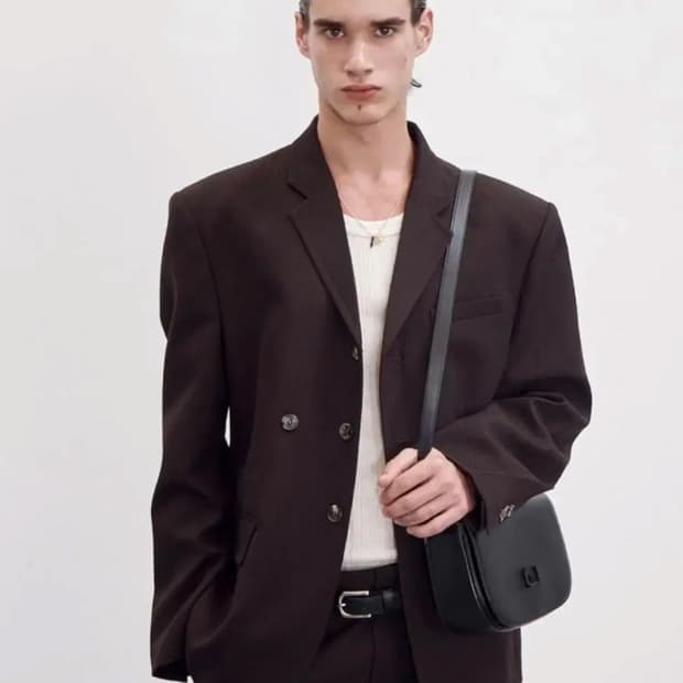 23fw 렉토 빈티지 스트라이프 버진 울 블레이저 빈티지 브라운 