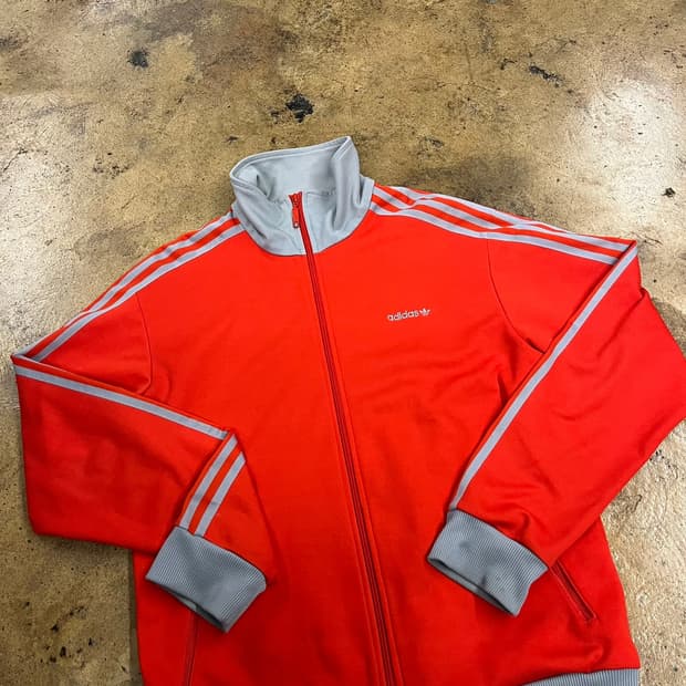 [정품/105] 아디다스 삼선 트랙탑 져지 레드 회색 b17