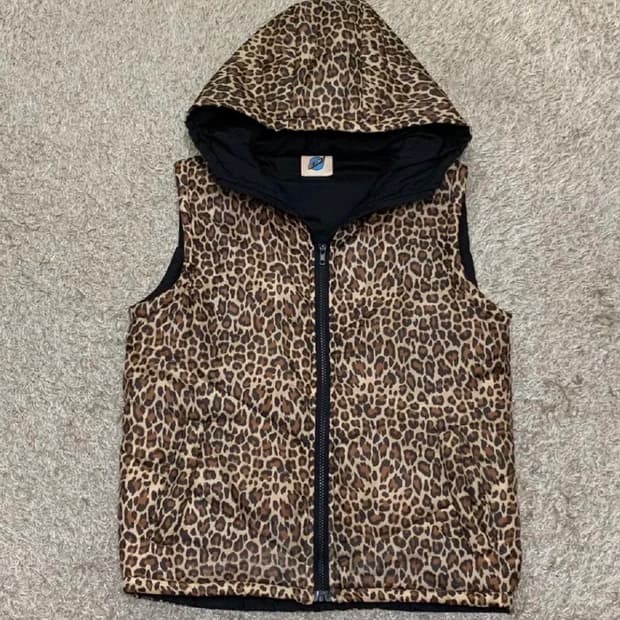 Beams Leopard Puffer Vest