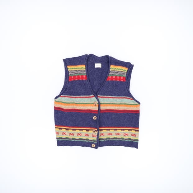 실측확인 베네통 울니트 조끼 0407H1