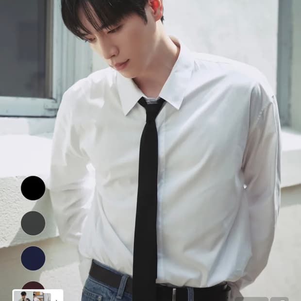 (새상품)(L) 드로우핏 오버사이즈 히든 미니멀 셔츠 [WHITE] 판매