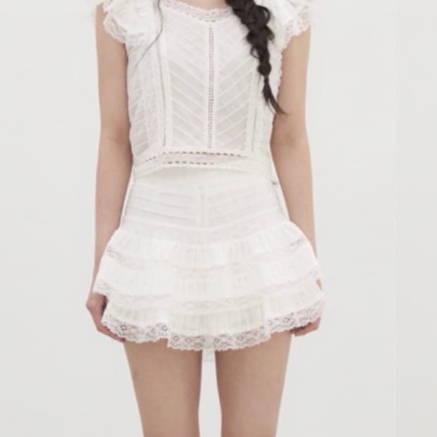 라벨르블랑 루루레이스 스커트 화이트 S숏