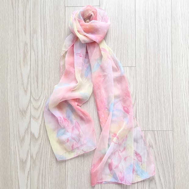 파스텔 쉬폰 패턴 스카프 
