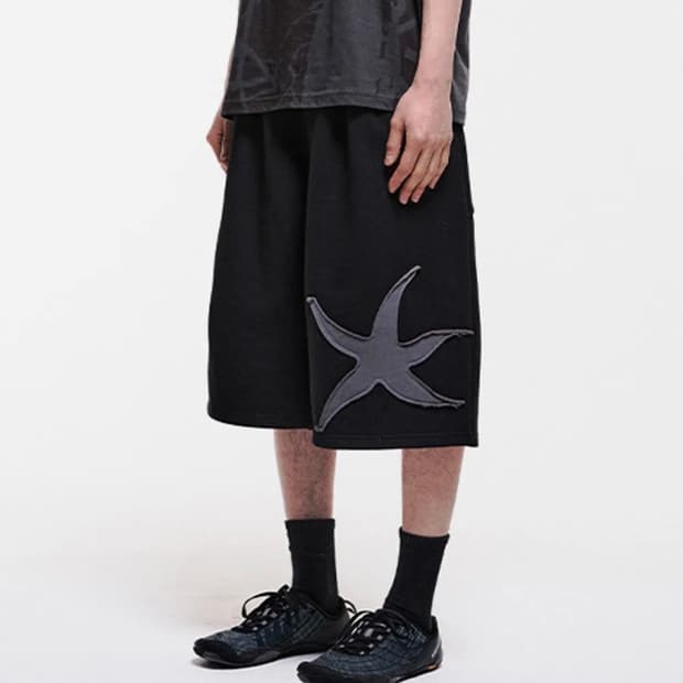 TCM starfish half sweat pants (black)