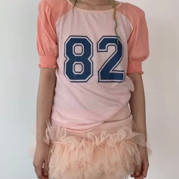 샵페어리 패드 숄더 래글런 하프 탑