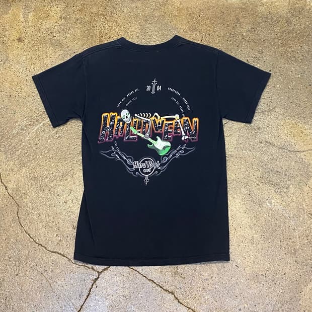미국 빈티지 하드락카페 할로윈 프린팅 락티셔츠 반팔티