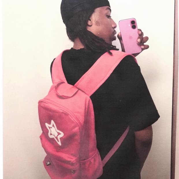 (새상품) 스타팀 코듀로이 백팩 핑크