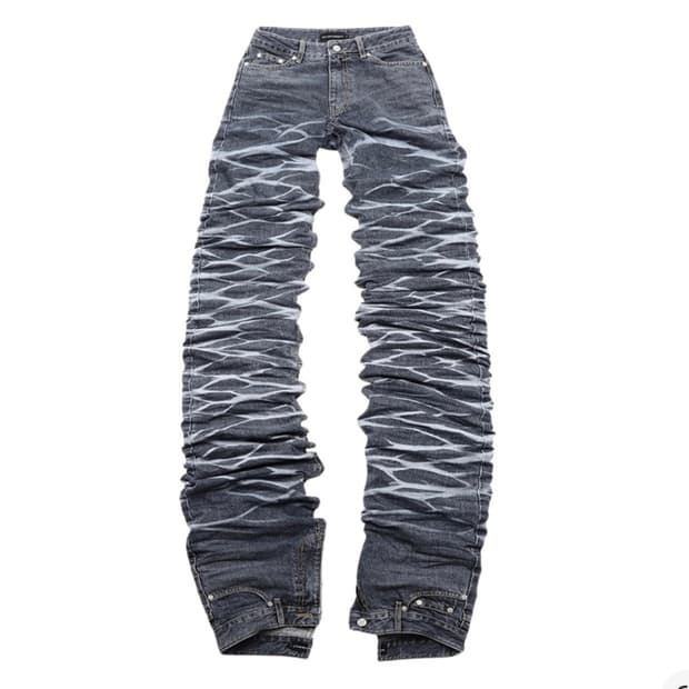 써저리 윤슬 롱 더블 진 곱창 팬츠 M