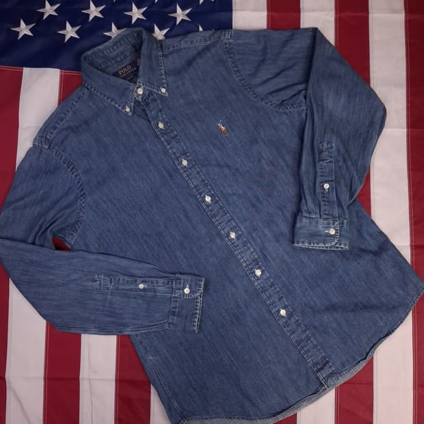 오리지날 신형 랄프로렌폴로 클래식핏 데님 셔츠