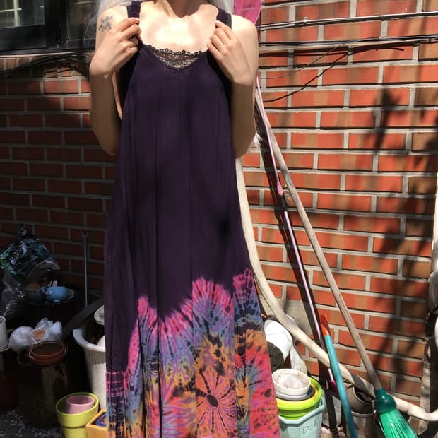 히피 미드나잇 퍼플 타이다이 슬릿 ops