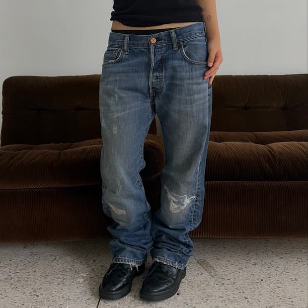 Levi’s 501 데미지 리페어 데님 팬츠