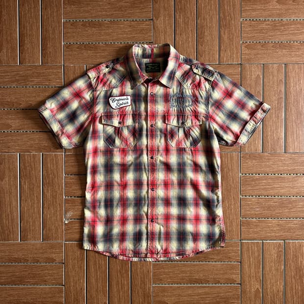 291295=HOMME check western 1/2 shirts