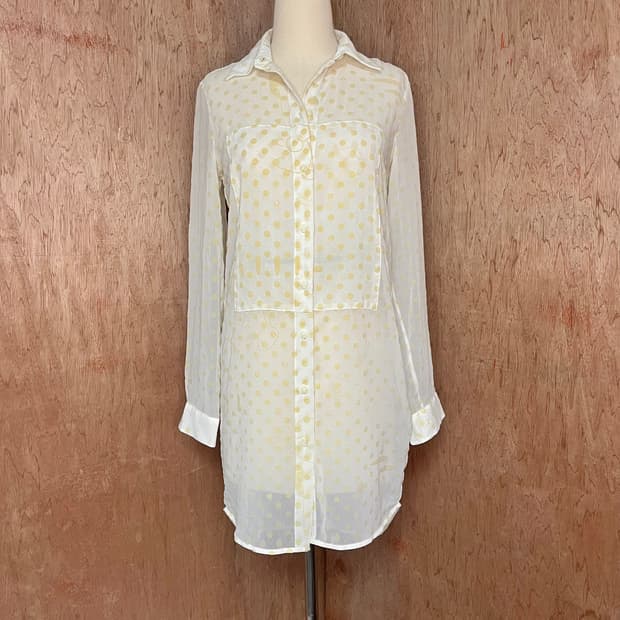 MM6 도트 시스루 드레스 셔츠