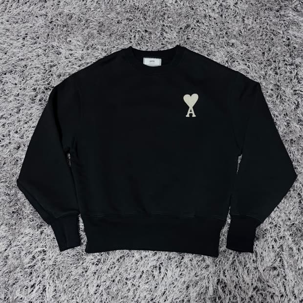 아미 빅하트 맨투맨 블랙 xxs