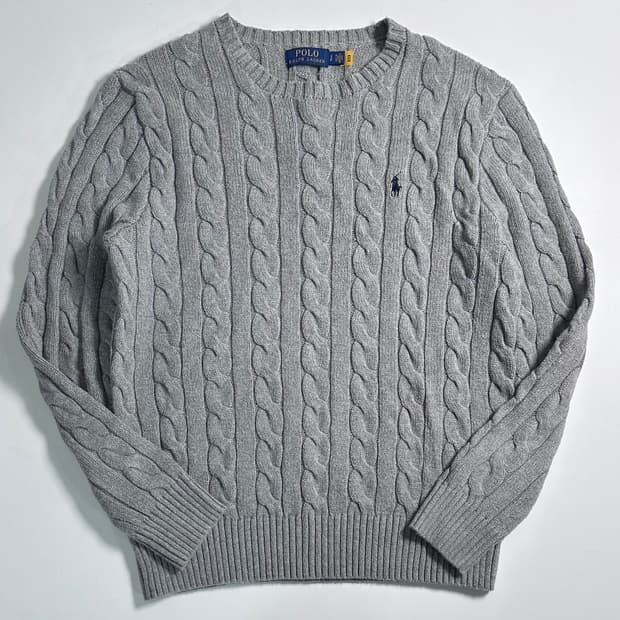 폴로 랄프로렌 그레이 케이블 니트 