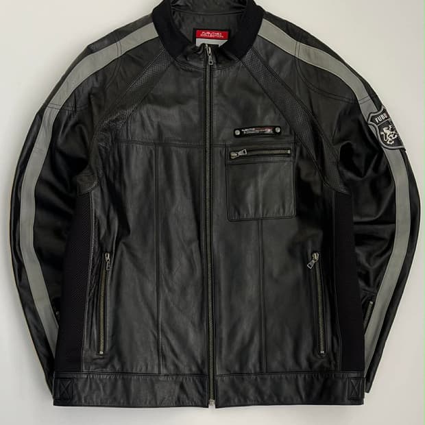 [XL] 후부 vintage lambskin 레이싱 양가죽 자켓