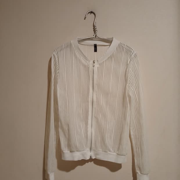 시스루 슬리브 풀 집업 점퍼 골프웨어 골프점퍼 메쉬 가디건 자켓 잠바