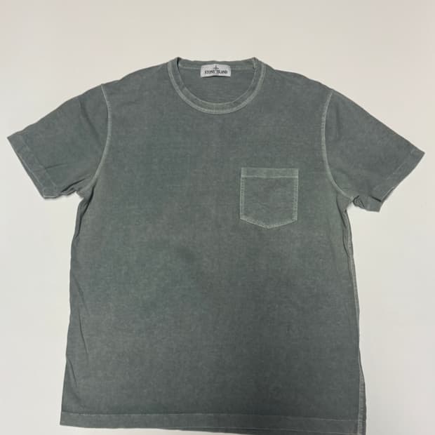 스톤아일랜드 커스텀 빈티지 워싱 원 포켓 반팔 티셔츠 L ~ XL