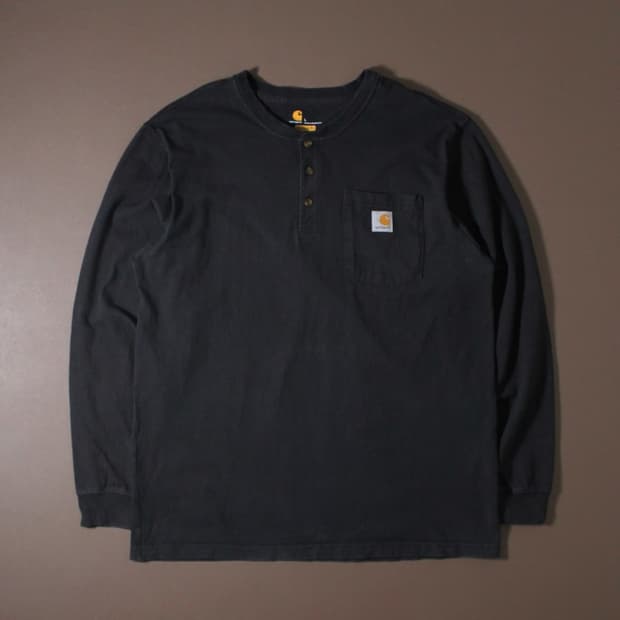 Carhartt 칼하트 K128 포켓 헨리넥 롱슬리브 