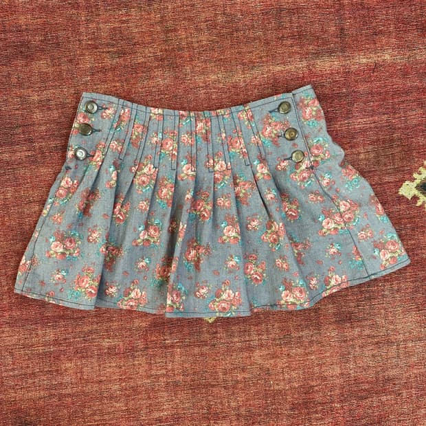 빈티지 플라워 미니 스커트(치마바지)