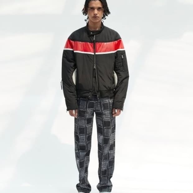 [XL] 앤더슨벨 바이커 패디드 점퍼 자켓