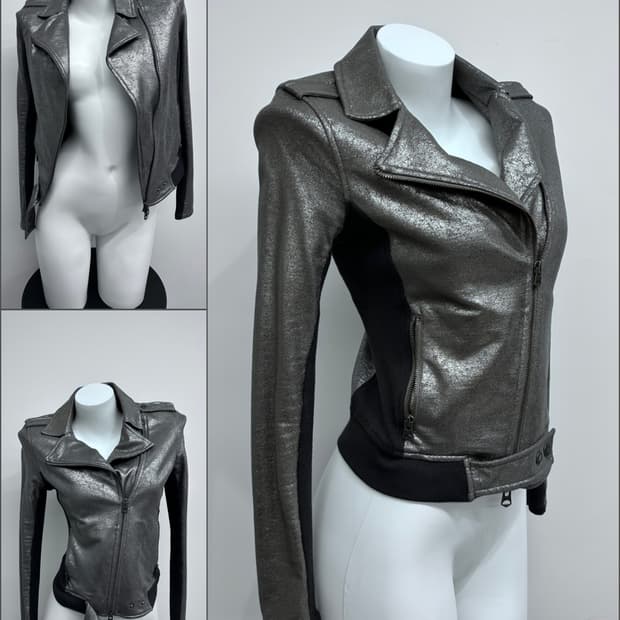 아르마니 실버 코티드 코튼 집업 자켓