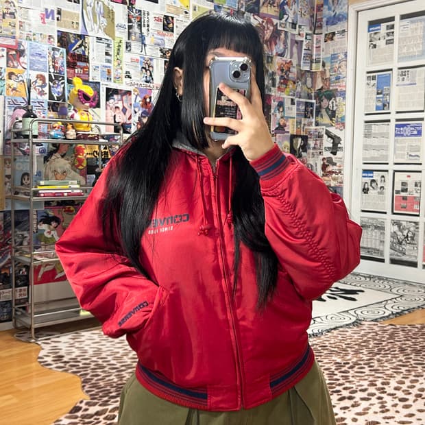 JPN 리버시블 컨버스 빅로고 바시티 자켓