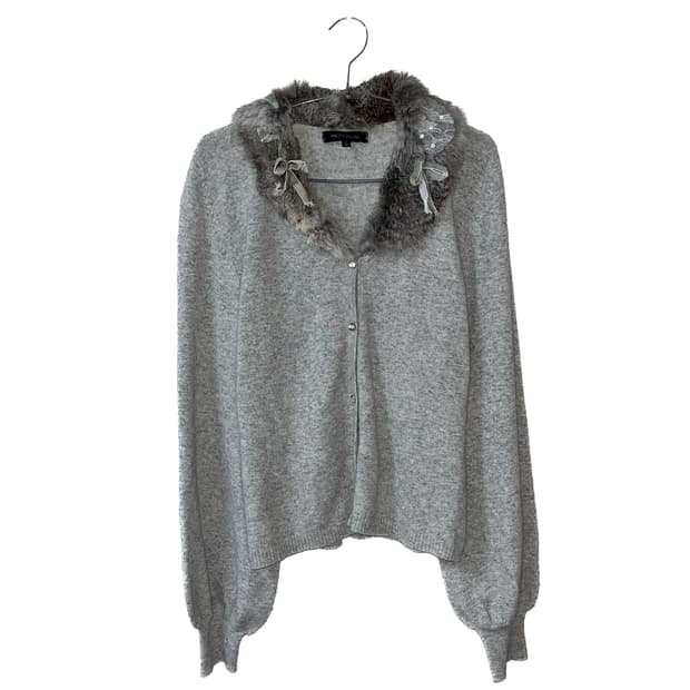 빈티지 히메갸루 울 앙고라 실크 가디건 