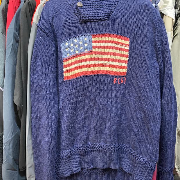 폴로 성조기 니트