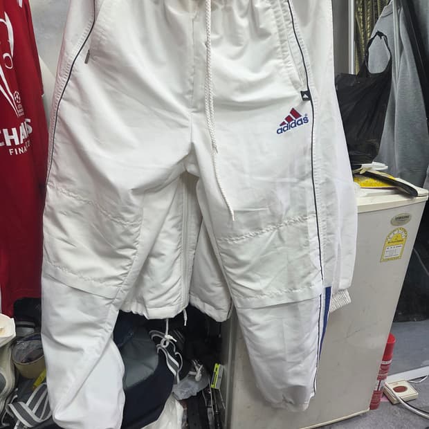 아디다스  화이트   트레이님   바지