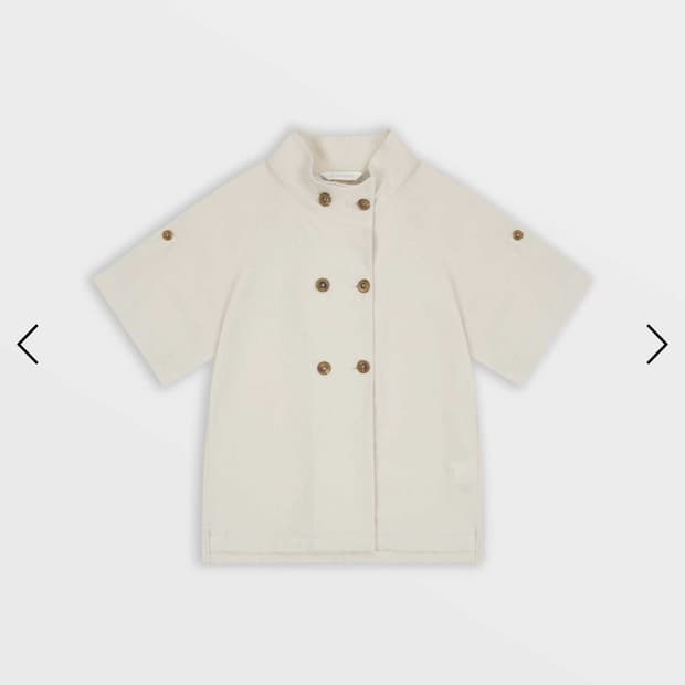 사파리 1/2 double breasted linen half shirt