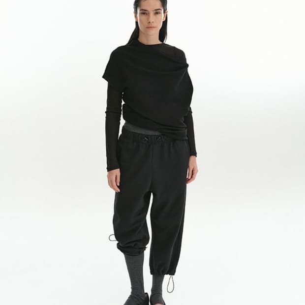 리포스 크롭 조거 팬츠 블랙 s repos