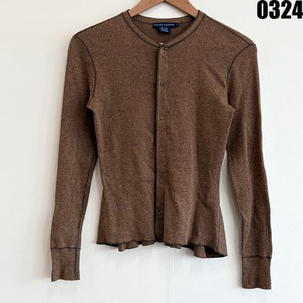 폴로 랄프로렌 브라운 컬러 버튼 니트 가디건 S 0324