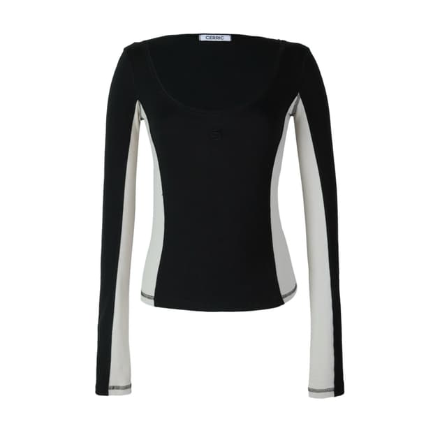 세릭 컨투어 로고 탑 롱슬리브 블랙