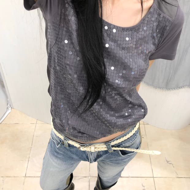 Midnight Sequin Tee