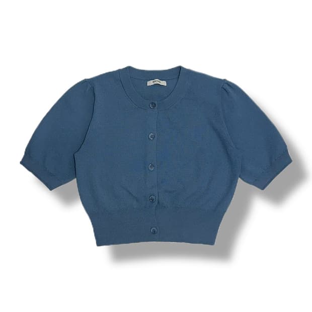 에잇세컨즈 반소매 퍼프 가디건